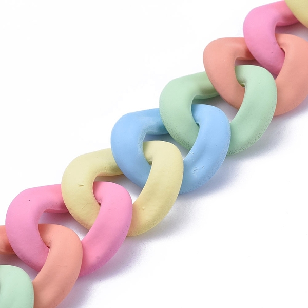 PandaHall Handmade Opaque Spray Painted Acrylic Curb Chains, Cuban Link Chains, for Jewelry Making, Colorful, Link: 33.5x31.5x4mm, 39.37...
PandaHall Handmade Opaque Spray Painted Acrylic Curb Chains, Cuban Link Chains, for Jewelry Making, Colorful, Link: 33.5x31.5x4mm, 39.37...