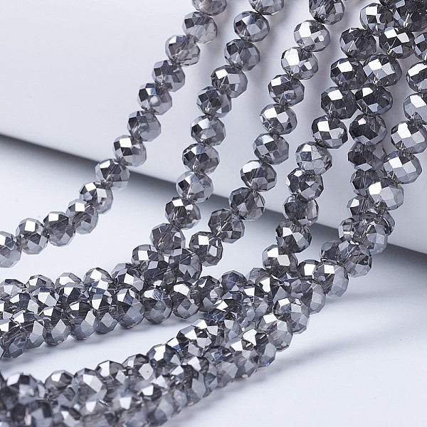 PandaHall Electroplate Transparent Glass Beads Strands, Full Rainbow Plated, Faceted, Rondelle, Gray, 3x2mm, Hole: 0.8mm, about...
PandaHall Electroplate Transparent Glass Beads Strands, Full Rainbow Plated, Faceted, Rondelle, Gray, 3x2mm, Hole: 0.8mm, about...