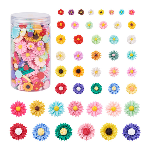 PandaHall Craftdady 210Pcs 7 Style Resin Cabochons, Flower/Daisy, Mixed Color, 30pcs/style Resin Flower Multicolor
PandaHall Craftdady 210Pcs 7 Style Resin Cabochons, Flower/Daisy, Mixed Color, 30pcs/style Resin Flower Multicolor