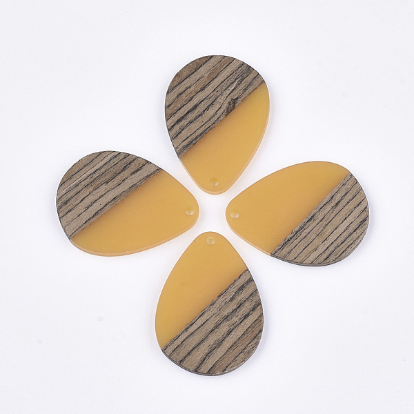 PandaHall Resin & Walnut Wood Pendants, Teardrop, Gold, 36x26.5x3~4mm, Hole: 2mm Resin+Wood Teardrop Gold
PandaHall Resin & Walnut Wood Pendants, Teardrop, Gold, 36x26.5x3~4mm, Hole: 2mm Resin+Wood Teardrop Gold
