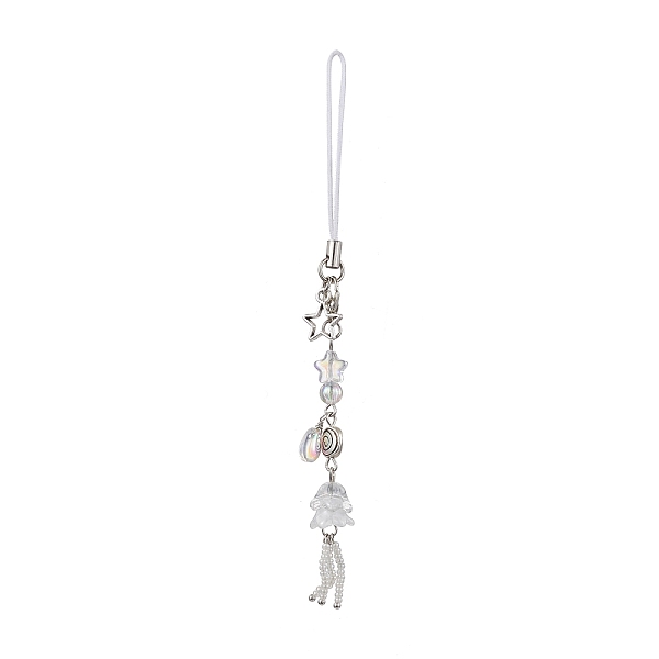 PandaHall Glass Beads Pendant Mobile Straps, Tibetan Style Alloy Flat Round Carved Vortex Beads and Zinc Alloy Lobster Claw Clasps, White...
PandaHall Glass Beads Pendant Mobile Straps, Tibetan Style Alloy Flat Round Carved Vortex Beads and Zinc Alloy Lobster Claw Clasps, White...