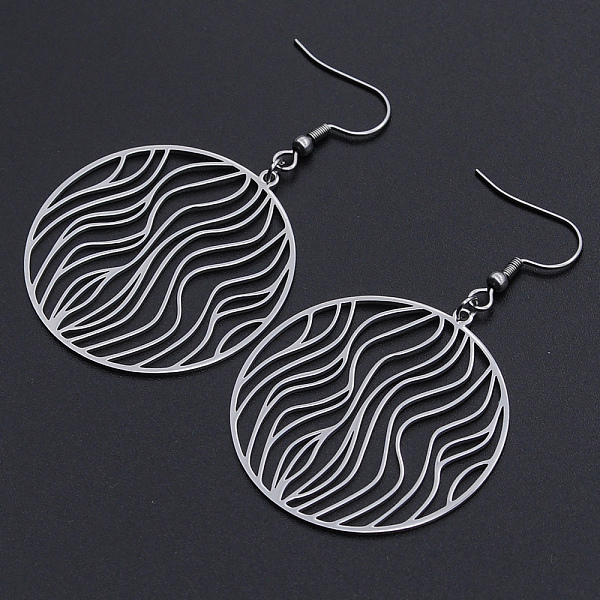 PandaHall 201 Stainless Steel Dangle Earrings, Flat Round, Stainless Steel Color, 61mm, Pin: 0.6mm 201 Stainless Steel
PandaHall 201 Stainless Steel Dangle Earrings, Flat Round, Stainless Steel Color, 61mm, Pin: 0.6mm 201 Stainless Steel