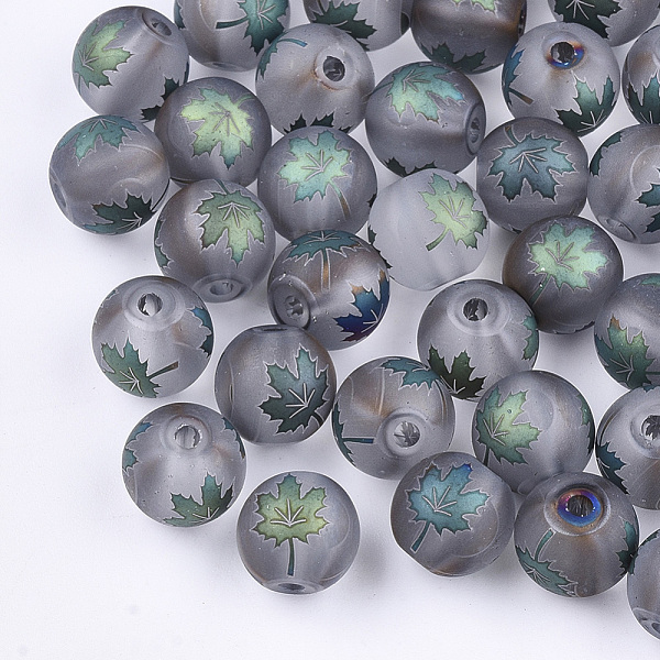 PandaHall Autumn Theme Electroplate Transparent Glass Beads, Frosted, Round with Maple Leaf Pattern, Cadet Blue, 10mm, Hole: 1.5mm Glass...
PandaHall Autumn Theme Electroplate Transparent Glass Beads, Frosted, Round with Maple Leaf Pattern, Cadet Blue, 10mm, Hole: 1.5mm Glass...