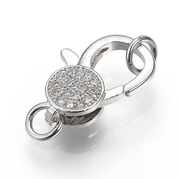 PandaHall Brass Micro Pave Cubic Zirconia Lobster Claw Clasps, Platinum, 15~16x10~11x4.5mm, Hole: 3mm Brass+Cubic Zirconia Others
PandaHall Brass Micro Pave Cubic Zirconia Lobster Claw Clasps, Platinum, 15~16x10~11x4.5mm, Hole: 3mm Brass+Cubic Zirconia Others