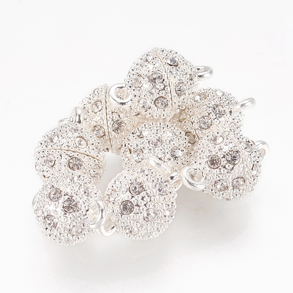 PandaHall Alloy Rhinestone Magnetic Clasps with Loops, Oval, Silver Color Plated, 16x10mm, Hole: 1.5mm Alloy+Rhinestone Oval Clear
PandaHall Alloy Rhinestone Magnetic Clasps with Loops, Oval, Silver Color Plated, 16x10mm, Hole: 1.5mm Alloy+Rhinestone Oval Clear