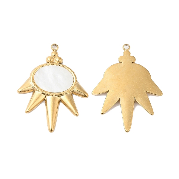 PandaHall Ion Plating(IP) 304 Stainless Steel Pendants, with White Shell, Sun Charm, Real 14K Gold Plated, 28x21x2mm, Hole: 1.4mm Stainless...
PandaHall Ion Plating(IP) 304 Stainless Steel Pendants, with White Shell, Sun Charm, Real 14K Gold Plated, 28x21x2mm, Hole: 1.4mm Stainless...