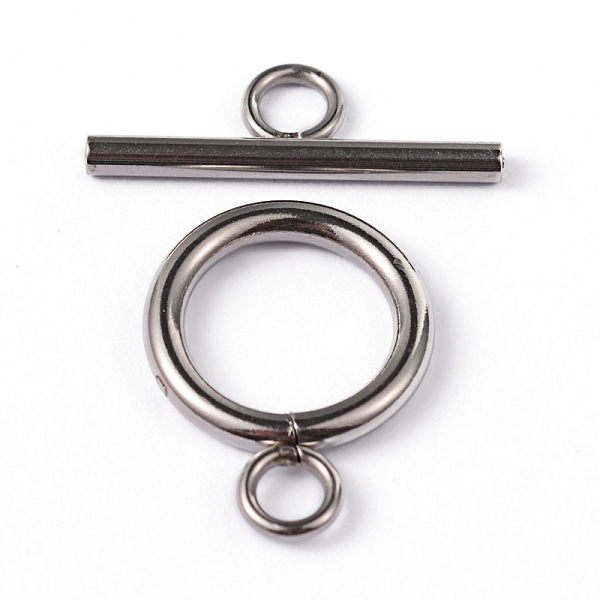 PandaHall 304 Stainless Steel Ring Toggle Clasps, Round Rings, Stainless Steel Color, Ring: 19x14x2mm, Bar: 20x7x2mm, Hole: 3mm 304...
PandaHall 304 Stainless Steel Ring Toggle Clasps, Round Rings, Stainless Steel Color, Ring: 19x14x2mm, Bar: 20x7x2mm, Hole: 3mm 304...