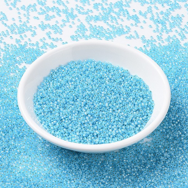 PandaHall MIYUKI Round Rocailles Beads, Japanese Seed Beads, 11/0, (RR647) Dyed Aqua Silverlined Alabaster, 2x1.3mm, Hole: 0.8mm, about..., Cyan
PandaHall MIYUKI Round Rocailles Beads, Japanese Seed Beads, 11/0, (RR647) Dyed Aqua Silverlined Alabaster, 2x1.3mm, Hole: 0.8mm, about..., Cyan
