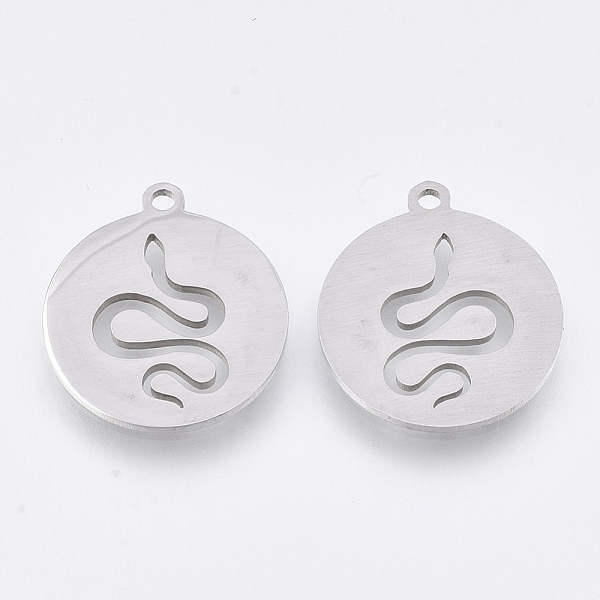 PandaHall 201 Stainless Steel Pendants, Laser Cut Pendants, Flat Round with Snake, Stainless Steel Color, 17x15x1mm, Hole: 1.4mm 201...
PandaHall 201 Stainless Steel Pendants, Laser Cut Pendants, Flat Round with Snake, Stainless Steel Color, 17x15x1mm, Hole: 1.4mm 201...