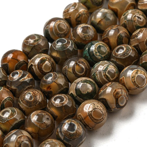 PandaHall Tibetan Style dZi Beads Strands, Natural & Dyed Agate Beads, Round, Peru, 3-Eye, 8mm, Hole: 1.4mm, about 49pcs/strand, 14.49''..., Brown
PandaHall Tibetan Style dZi Beads Strands, Natural & Dyed Agate Beads, Round, Peru, 3-Eye, 8mm, Hole: 1.4mm, about 49pcs/strand, 14.49''..., Brown