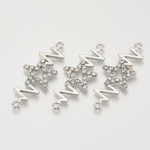 PandaHall Alloy Rhinestone Links connectors, Star, Platinum, 43x16.5x2.5mm, Hole: 2mm Alloy+Rhinestone Star Clear
PandaHall Alloy Rhinestone Links connectors, Star, Platinum, 43x16.5x2.5mm, Hole: 2mm Alloy+Rhinestone Star Clear