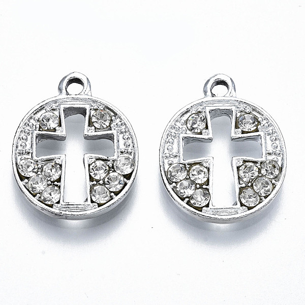 PandaHall UV Plated Alloy Pendants, with Crystal Rhinestone, Flat Round with Hollow Cross, Cadmium Free & Lead Free, Platinum, 19.5x15.5x3mm..., Clear
PandaHall UV Plated Alloy Pendants, with Crystal Rhinestone, Flat Round with Hollow Cross, Cadmium Free & Lead Free, Platinum, 19.5x15.5x3mm..., Clear