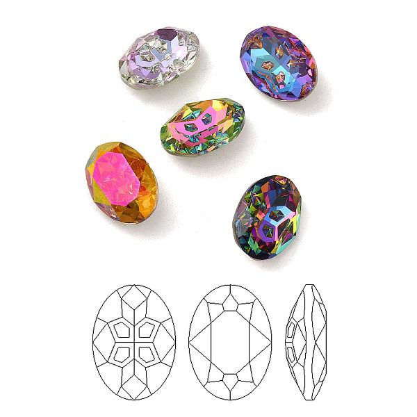 PandaHall K9 Glass Rhinestone Cabochons, Point Back & Back Plated, Faceted, Oval, Mixed Color, 14x10x5.5mm Glass Rhinestone Oval Multicolor
PandaHall K9 Glass Rhinestone Cabochons, Point Back & Back Plated, Faceted, Oval, Mixed Color, 14x10x5.5mm Glass Rhinestone Oval Multicolor