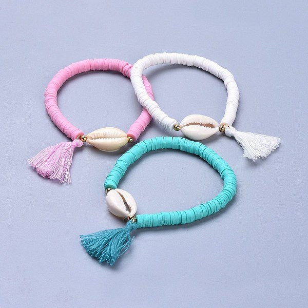 PandaHall Handmade Polymer Clay Heishi Beads Stretch Bracelets, with 304 Stainless Steel Findings, Shell Beads and Cotton Tassel Pendants..., Multicolor
PandaHall Handmade Polymer Clay Heishi Beads Stretch Bracelets, with 304 Stainless Steel Findings, Shell Beads and Cotton Tassel Pendants..., Multicolor