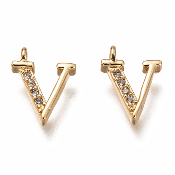 PandaHall Brass Micro Pave Clear Cubic Zirconia Charms, Cadmium Free & Lead Free, Long-Lasting Plated, Alphabet, Letter.V, 11x8.5x3mm, Hole...
PandaHall Brass Micro Pave Clear Cubic Zirconia Charms, Cadmium Free & Lead Free, Long-Lasting Plated, Alphabet, Letter.V, 11x8.5x3mm, Hole...