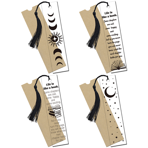 PandaHall GLOBLELAND 4Pcs Acrylic Bookmarks, Rectangle, 4Pcs Paper Bags, 4Pcs Polyester Tassel Decorations, Black, 120~150x6~55x0.5mm...
PandaHall GLOBLELAND 4Pcs Acrylic Bookmarks, Rectangle, 4Pcs Paper Bags, 4Pcs Polyester Tassel Decorations, Black, 120~150x6~55x0.5mm...