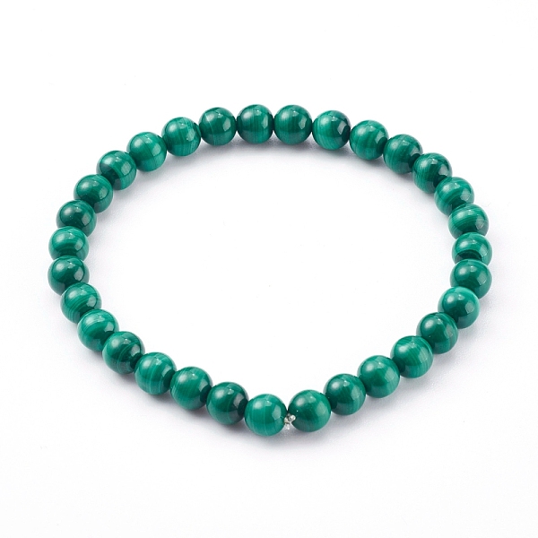 PandaHall Natural Malachite Beaded Stretch Bracelets, Round, Inner Diameter: 2-1/4 inch(5.6cm), Beads: 6.5mm Magnesite
PandaHall Natural Malachite Beaded Stretch Bracelets, Round, Inner Diameter: 2-1/4 inch(5.6cm), Beads: 6.5mm Magnesite