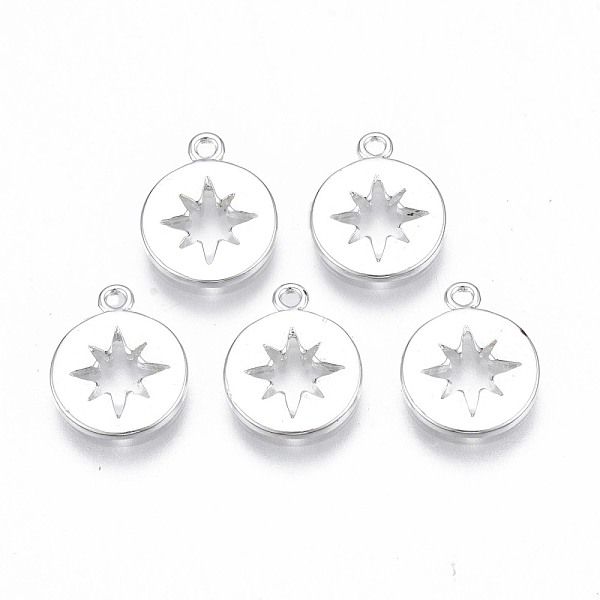 PandaHall Brass Charms, Flat Round with Star, Nickel Free, 925 Sterling Silver Plated, 12x9.5x1mm, Hole: 1mm Brass Flat Round
PandaHall Brass Charms, Flat Round with Star, Nickel Free, 925 Sterling Silver Plated, 12x9.5x1mm, Hole: 1mm Brass Flat Round