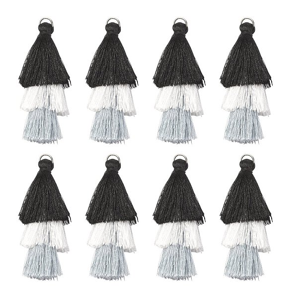 PandaHall Polyester Tassel Big Pendant Decorations, with Platinum Iron Findings, Black, 55~63x18~25mm, Hole: 6mm, 6pcs/bag Polyester Black
PandaHall Polyester Tassel Big Pendant Decorations, with Platinum Iron Findings, Black, 55~63x18~25mm, Hole: 6mm, 6pcs/bag Polyester Black