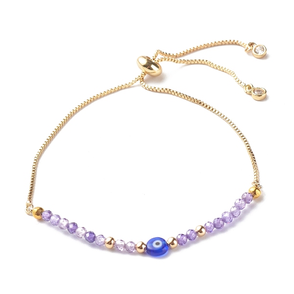 PandaHall Brass Slider Bracelets, with Cubic Zirconia Beads, Handmade Evil Eye Lampwork Flat Round Beads, Medium Slate Blue, Inner Diameter...
PandaHall Brass Slider Bracelets, with Cubic Zirconia Beads, Handmade Evil Eye Lampwork Flat Round Beads, Medium Slate Blue, Inner Diameter...