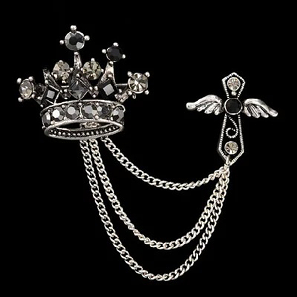 PandaHall Crown & Cross with Chain Tassel Dangle Brooch Pin, Alloy Rhinestone Badge for Jackets Hats Bags, Gunmetal, 122mm Alloy+Rhinestone..., Black
PandaHall Crown & Cross with Chain Tassel Dangle Brooch Pin, Alloy Rhinestone Badge for Jackets Hats Bags, Gunmetal, 122mm Alloy+Rhinestone..., Black