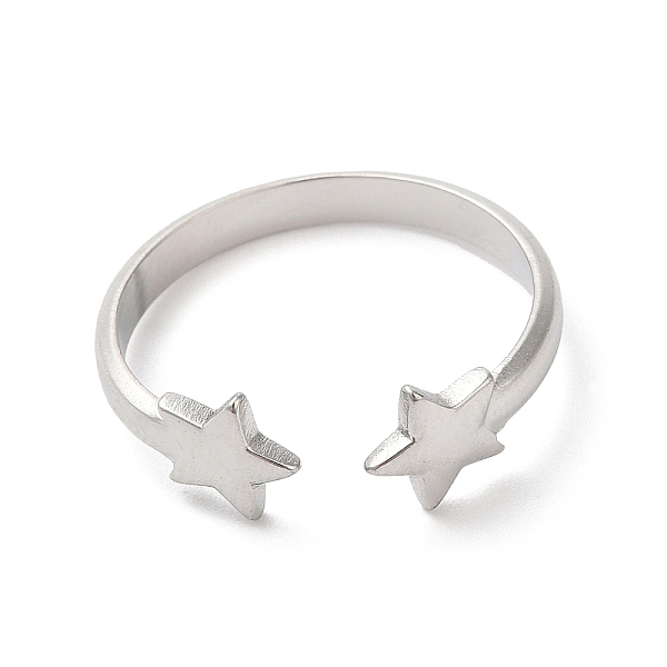 PandaHall 304 Stainless Steel Double Star Open Cuff Ring for Women, Stainless Steel Color, Inner Diameter: 18mm 304 Stainless Steel
PandaHall 304 Stainless Steel Double Star Open Cuff Ring for Women, Stainless Steel Color, Inner Diameter: 18mm 304 Stainless Steel
