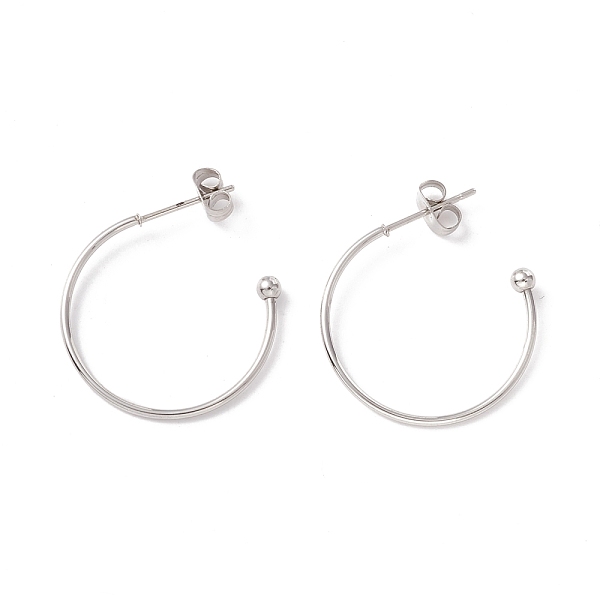 PandaHall 304 Stainless Steel C-shape Stud Earrings, Half Hoop Earrings for Women, Stainless Steel Color, 26x26.5x4mm, Pin: 1mm 304...
PandaHall 304 Stainless Steel C-shape Stud Earrings, Half Hoop Earrings for Women, Stainless Steel Color, 26x26.5x4mm, Pin: 1mm 304...