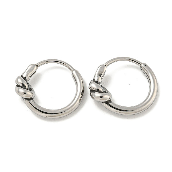 PandaHall 316 Surgical Stainless Steel Hoop Earrings for Women and Men, Ring with knot, Antique Silver, 14x5mm 316 Surgical Stainless Steel...
PandaHall 316 Surgical Stainless Steel Hoop Earrings for Women and Men, Ring with knot, Antique Silver, 14x5mm 316 Surgical Stainless Steel...
