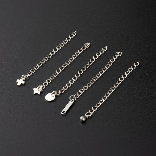 PandaHall 304 Stainless Steel Chain Extender, Curb Chains & Brass Chain Tabs, Silver, 58~65mm 304 Stainless Steel
PandaHall 304 Stainless Steel Chain Extender, Curb Chains & Brass Chain Tabs, Silver, 58~65mm 304 Stainless Steel