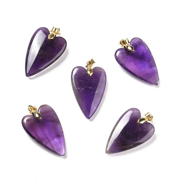 PandaHall Natural Amethyst Pendants, with Rack Plating Golden Plated Brass Findings, Long-Lasting Plated, Heart, 32~34x20x8mm, Hole: 4x4mm...
PandaHall Natural Amethyst Pendants, with Rack Plating Golden Plated Brass Findings, Long-Lasting Plated, Heart, 32~34x20x8mm, Hole: 4x4mm...