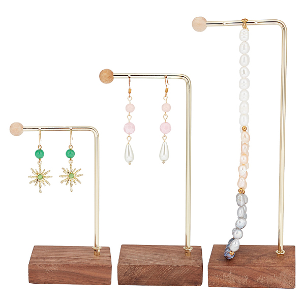 PandaHall 3Pcs 3 Sizes Alloy Jewelry Display Stands with Wood Base, for Earrings Bracelets Necklaces Display, Golden, 1.2x7.4x12.8~20.8cm..., Brown
PandaHall 3Pcs 3 Sizes Alloy Jewelry Display Stands with Wood Base, for Earrings Bracelets Necklaces Display, Golden, 1.2x7.4x12.8~20.8cm..., Brown