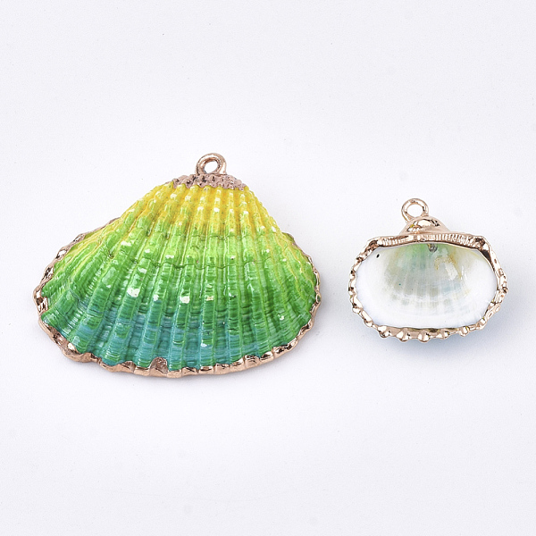 PandaHall Spray Paint & Electroplate Sea Shell Pendants, with Iron Findings, Light Gold, Colorful, 19~28x20~30x7~11mm, Hole: 2mm Other Sea...
PandaHall Spray Paint & Electroplate Sea Shell Pendants, with Iron Findings, Light Gold, Colorful, 19~28x20~30x7~11mm, Hole: 2mm Other Sea...