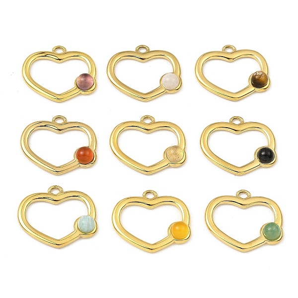 PandaHall Natural Mixed Gemstone Pendants, Ion Plating(IP) 316 Stainless Steel Heart Charms, Real 24K Gold Plated, 15.5x18x4mm, Hole: 1.6mm...
PandaHall Natural Mixed Gemstone Pendants, Ion Plating(IP) 316 Stainless Steel Heart Charms, Real 24K Gold Plated, 15.5x18x4mm, Hole: 1.6mm...