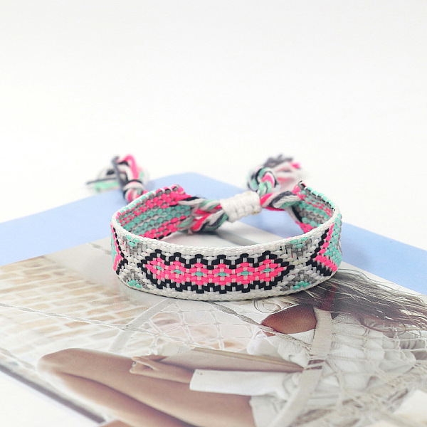 PandaHall Polyester Braided Rhombus Pattern Cord Bracelet, Ethnic Tribal Adjustable Brazilian Bracelet for Women, Mint Cream, 5-7/8 inch...
PandaHall Polyester Braided Rhombus Pattern Cord Bracelet, Ethnic Tribal Adjustable Brazilian Bracelet for Women, Mint Cream, 5-7/8 inch...