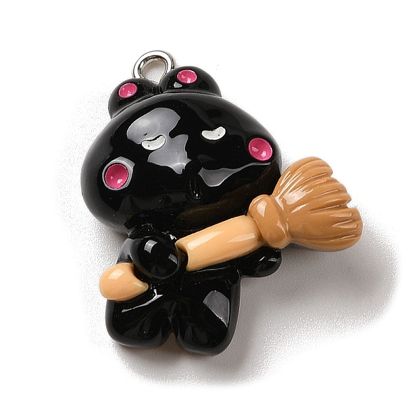 PandaHall Opaque Resin Pendants, Halloween Charms with Platinum Tone Alloy Loops, Black, Cat Shape with Broom, 28x22.5x9mm, Hole: 1.5mm...
PandaHall Opaque Resin Pendants, Halloween Charms with Platinum Tone Alloy Loops, Black, Cat Shape with Broom, 28x22.5x9mm, Hole: 1.5mm...