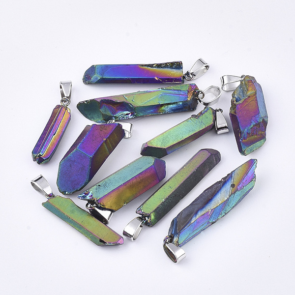 PandaHall Electroplate Natural Quartz Crystal Pendants, with Iron Findings, Nuggets, Platinum, Colorful, 25~50x5~16x5~10mm, Hole: 4x7mm...
PandaHall Electroplate Natural Quartz Crystal Pendants, with Iron Findings, Nuggets, Platinum, Colorful, 25~50x5~16x5~10mm, Hole: 4x7mm...