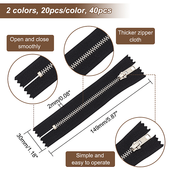 PandaHall AHADEMAKER 40Pcs 2 Colors Polyester Zipper Sewing Accessories, with Zinc Alloy & Iron Zipper Puller, for Luggage Suitcase Backpack..., Multicolor
PandaHall AHADEMAKER 40Pcs 2 Colors Polyester Zipper Sewing Accessories, with Zinc Alloy & Iron Zipper Puller, for Luggage Suitcase Backpack..., Multicolor