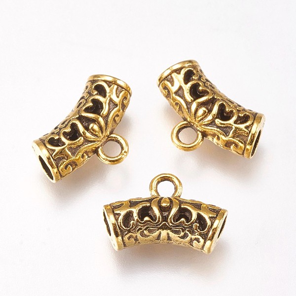 PandaHall Alloy Tube Bails, Loop Bails, Tube, Antique Golden, 9x14x5mm, Hole: 2mm Alloy Tube
PandaHall Alloy Tube Bails, Loop Bails, Tube, Antique Golden, 9x14x5mm, Hole: 2mm Alloy Tube