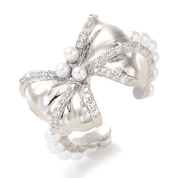 PandaHall Rack Plating Brass Micro Pave Cubic Zirconia Cuff Rings, with Plastic Pearls, Long-Lasting Plated, Lead Free & Cadmium Free...
PandaHall Rack Plating Brass Micro Pave Cubic Zirconia Cuff Rings, with Plastic Pearls, Long-Lasting Plated, Lead Free & Cadmium Free...