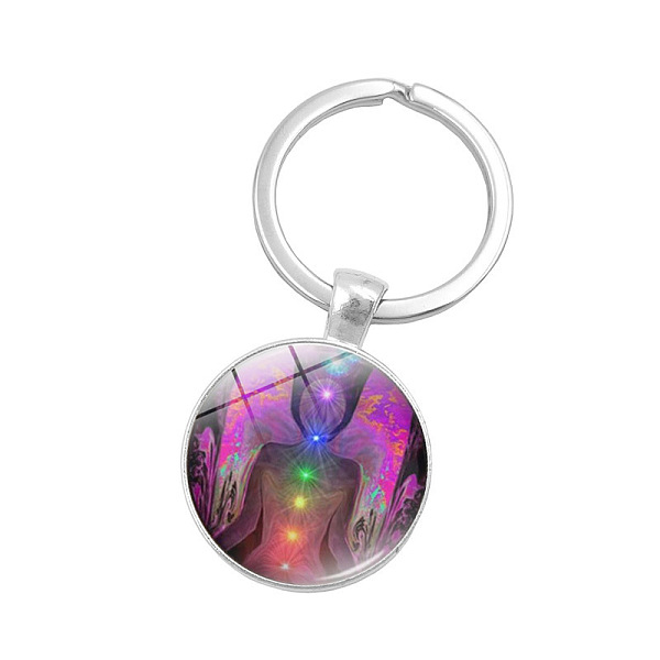 PandaHall Seven Chakras Yoga Theme Glass Half Round/Dome Pendant Keychain, with Alloy Key Rings, for Car Bag Pendant Accessories, Colorful...
PandaHall Seven Chakras Yoga Theme Glass Half Round/Dome Pendant Keychain, with Alloy Key Rings, for Car Bag Pendant Accessories, Colorful...