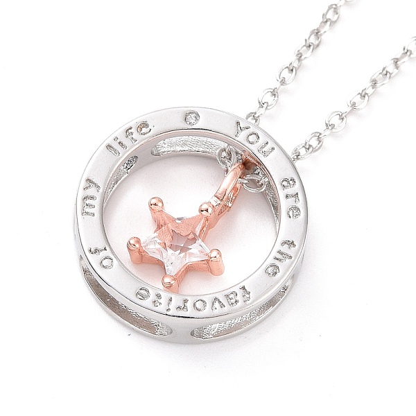 PandaHall Cubic Zirconia Star Pendant Necklace, Word You Are The Favorite of My Life Brass Jewelry for Women, Platinum & Rose Gold, 16.61...
PandaHall Cubic Zirconia Star Pendant Necklace, Word You Are The Favorite of My Life Brass Jewelry for Women, Platinum & Rose Gold, 16.61...
