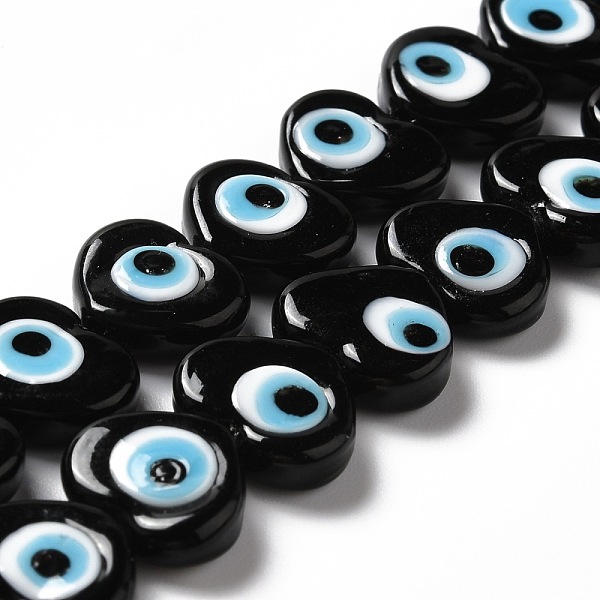PandaHall Handmade Evil Eye Lampwork Beads Strands, Heart, Black, 11.5x14x4.5mm, Hole: 1.2mm, about 28pcs/strand, 12.40''(31.5cm) Lampwork...
PandaHall Handmade Evil Eye Lampwork Beads Strands, Heart, Black, 11.5x14x4.5mm, Hole: 1.2mm, about 28pcs/strand, 12.40''(31.5cm) Lampwork...