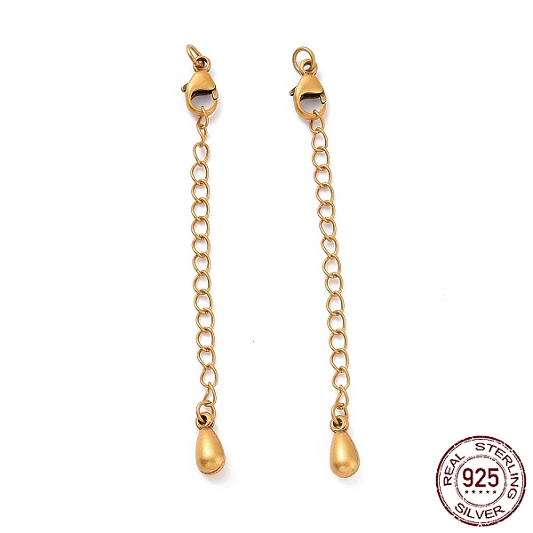 PandaHall 925 Sterling Silver Chain Extenders, with Lobster Claw Clasps & Charms, Teardrop, Antique Golden, 65x2.5mm, Hole: 2.4mm Sterling...
PandaHall 925 Sterling Silver Chain Extenders, with Lobster Claw Clasps & Charms, Teardrop, Antique Golden, 65x2.5mm, Hole: 2.4mm Sterling...