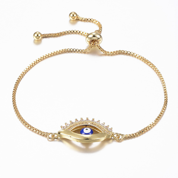 PandaHall Adjustable Brass Micro Pave Cubic Zirconia Slider Bracelets, Bolo Bracelets, with Enamel, Evil Eye, Golden, 10-5/8 inch(270mm)..., Clear
PandaHall Adjustable Brass Micro Pave Cubic Zirconia Slider Bracelets, Bolo Bracelets, with Enamel, Evil Eye, Golden, 10-5/8 inch(270mm)..., Clear
