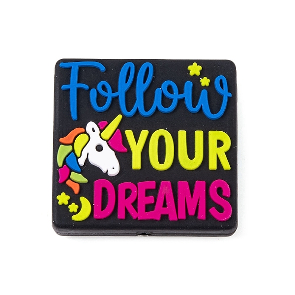 PandaHall Food Grade Eco-Friendly Unique Unicorn Follow Your Dreams Silicone Focal Beads, Silicone Teething Beads, Square, 27x28x7mm, Hole...
PandaHall Food Grade Eco-Friendly Unique Unicorn Follow Your Dreams Silicone Focal Beads, Silicone Teething Beads, Square, 27x28x7mm, Hole...