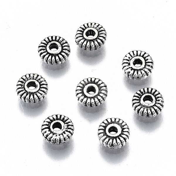 PandaHall Tibetan Style Alloy Spacer Beads, Cadmium Free & Lead Free, Antique Silver, 5x2mm, Hole: 1.2mm, about 6660pcs/1000g Alloy Flower
PandaHall Tibetan Style Alloy Spacer Beads, Cadmium Free & Lead Free, Antique Silver, 5x2mm, Hole: 1.2mm, about 6660pcs/1000g Alloy Flower