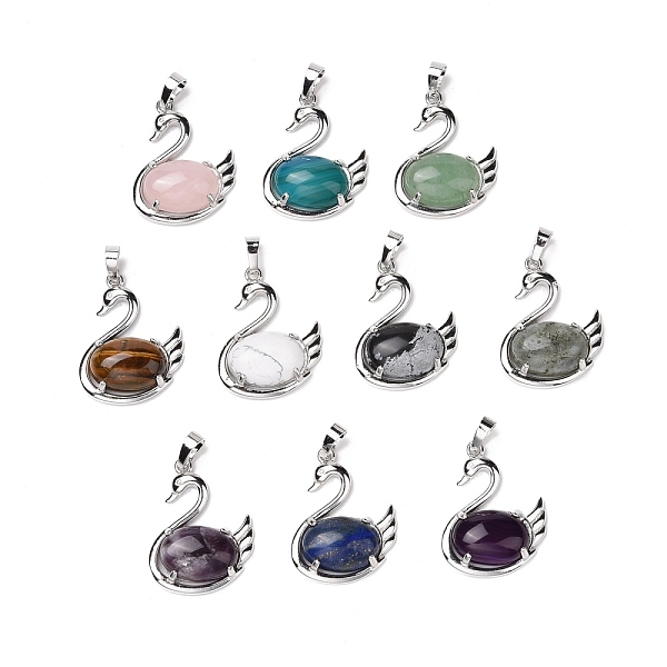 PandaHall Natural & Synthetic Gemstone Pendants, with Platinum Tone Brass Findings, Cadmium Free & Lead Free, Mixed Dyed and Undyed, Swan...
PandaHall Natural & Synthetic Gemstone Pendants, with Platinum Tone Brass Findings, Cadmium Free & Lead Free, Mixed Dyed and Undyed, Swan...