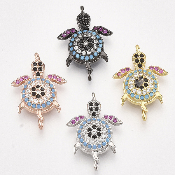 PandaHall Brass Micro Pave Cubic Zirconia Links, Turtle, Colorful, Mixed Color, 21x14x3.5mm, Hole: 1.2mm Brass+Cubic Zirconia Tortoise
PandaHall Brass Micro Pave Cubic Zirconia Links, Turtle, Colorful, Mixed Color, 21x14x3.5mm, Hole: 1.2mm Brass+Cubic Zirconia Tortoise