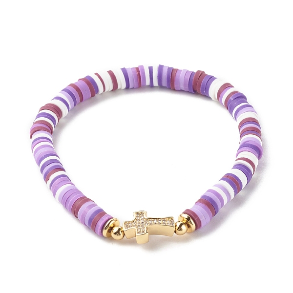 PandaHall Polymer Clay Heishi Beads Stretch Bracelet for Women, Cross Cubic Zirconia Link Bracelet, Golden, Medium Orchid, Inner Diameter...
PandaHall Polymer Clay Heishi Beads Stretch Bracelet for Women, Cross Cubic Zirconia Link Bracelet, Golden, Medium Orchid, Inner Diameter...