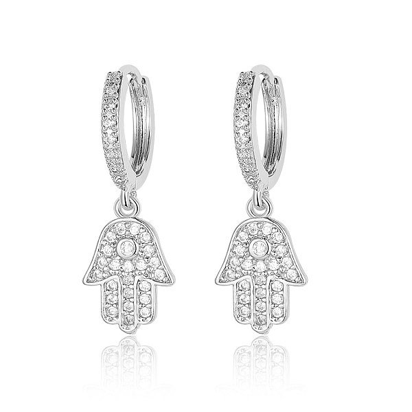 PandaHall Brass Micro Pave Clear Cubic Zirconia Hoop Earrings, Hamsa Hand Dangle Earrings for Women, Platinum, 29x9mm Cubic Zirconia Hamsa...
PandaHall Brass Micro Pave Clear Cubic Zirconia Hoop Earrings, Hamsa Hand Dangle Earrings for Women, Platinum, 29x9mm Cubic Zirconia Hamsa...
